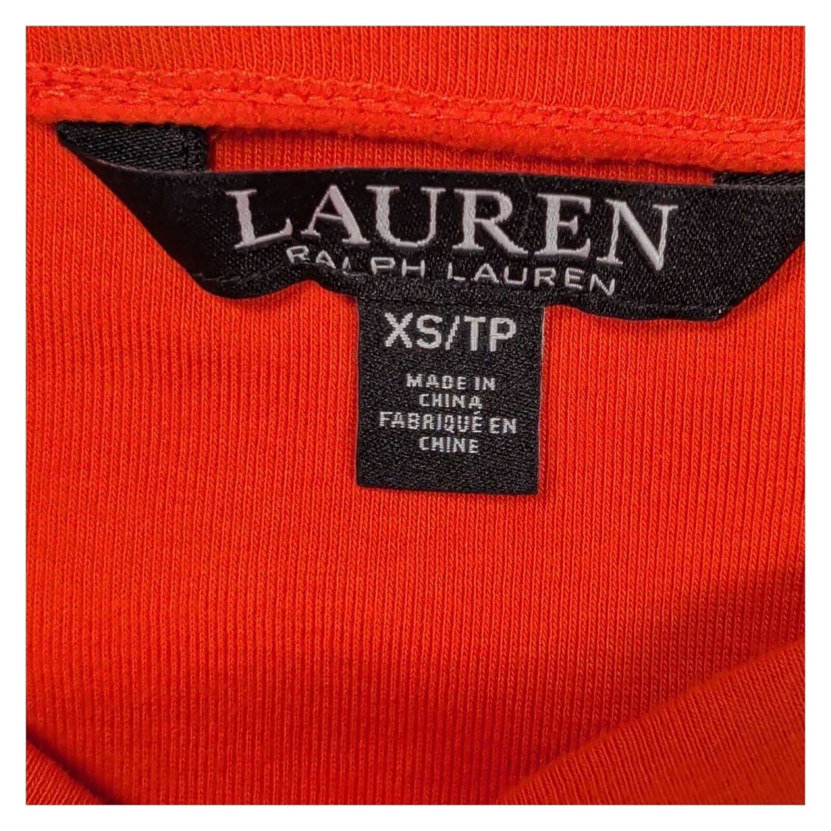 Lauren Ralph Lauren Red Orange Boat Neck Top XS Stretch Cotton Elbow Sleeve – product photo 2 | RewearableUK