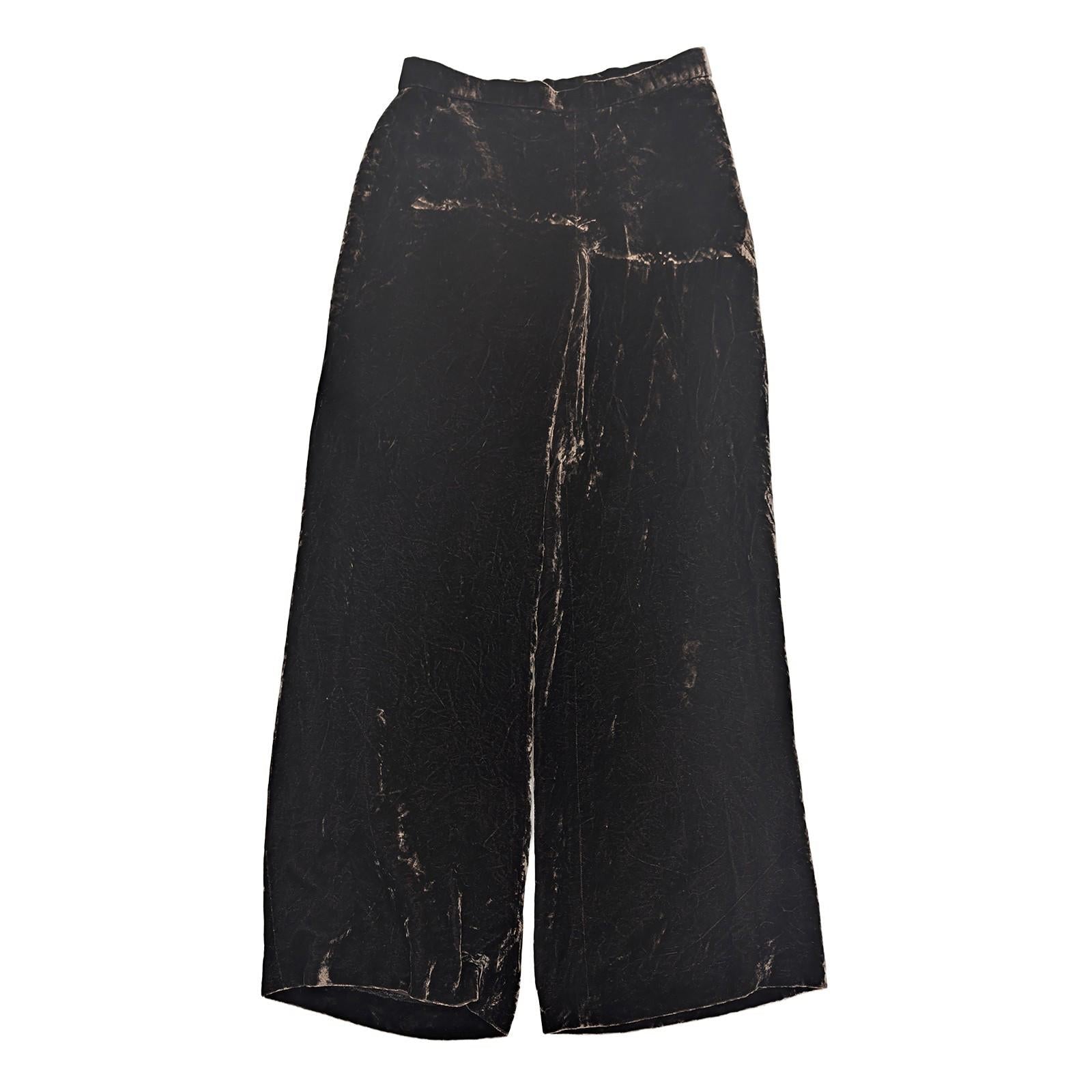 Lauren Ralph Lauren Silk Blend Velvet Trousers Size US 4 (UK 8) Brown Wide Leg by Lauren Ralph Lauren – | RewearableUK