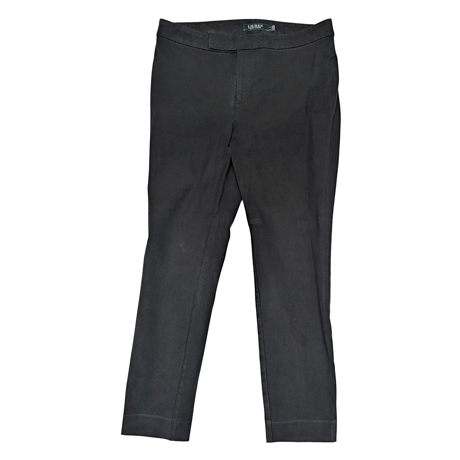 lauren ralph lauren womens black stretch cotton blend trousers size 4 by Lauren Ralph Lauren – | RewearableUK