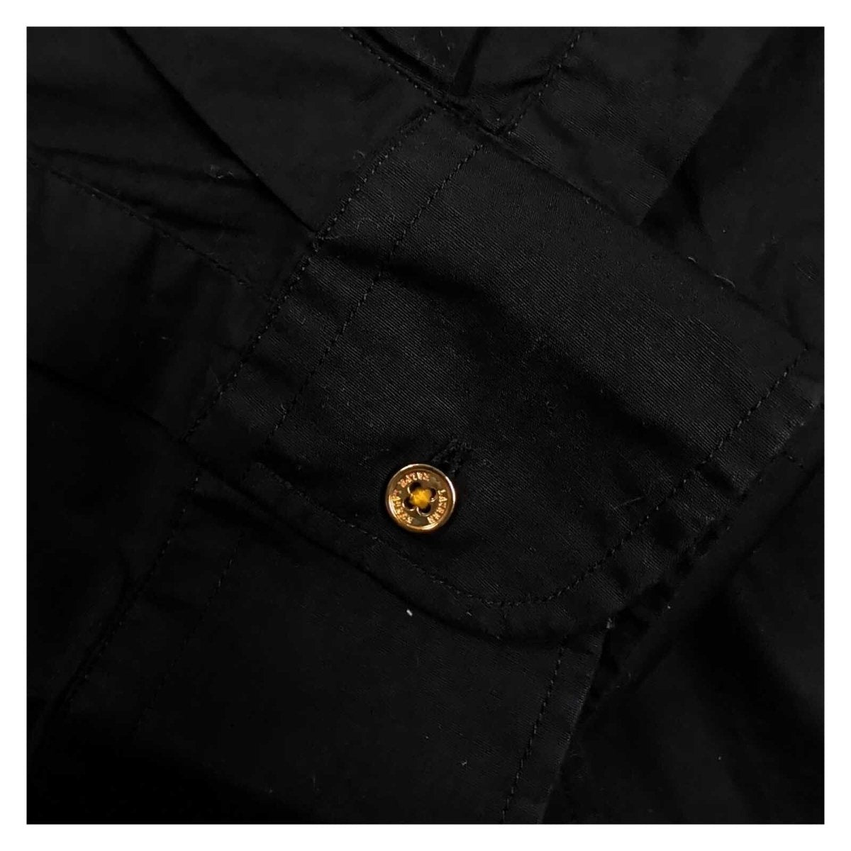 Lauren Ralph Lauren Women's Shirt L Black Stretch Cotton Gold Buttons Logo – product photo 2 | RewearableUK