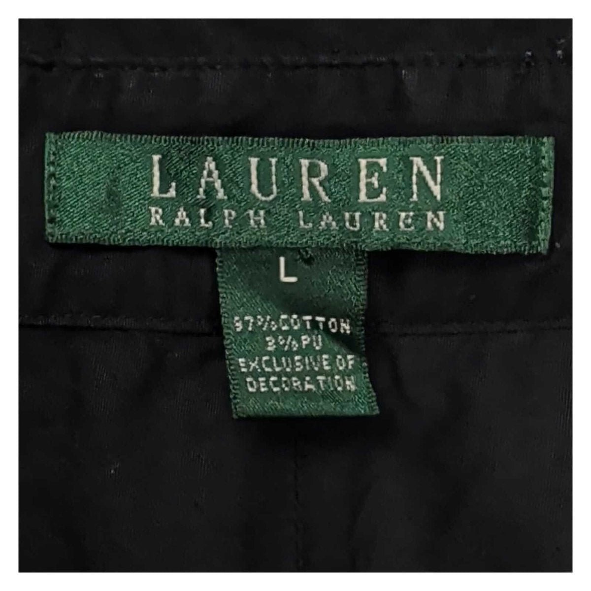 Lauren Ralph Lauren Women's Shirt L Black Stretch Cotton Gold Buttons Logo – product photo 5 | RewearableUK
