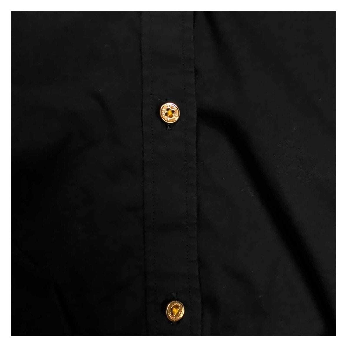 Lauren Ralph Lauren Women's Shirt L Black Stretch Cotton Gold Buttons Logo – product photo 3 | RewearableUK