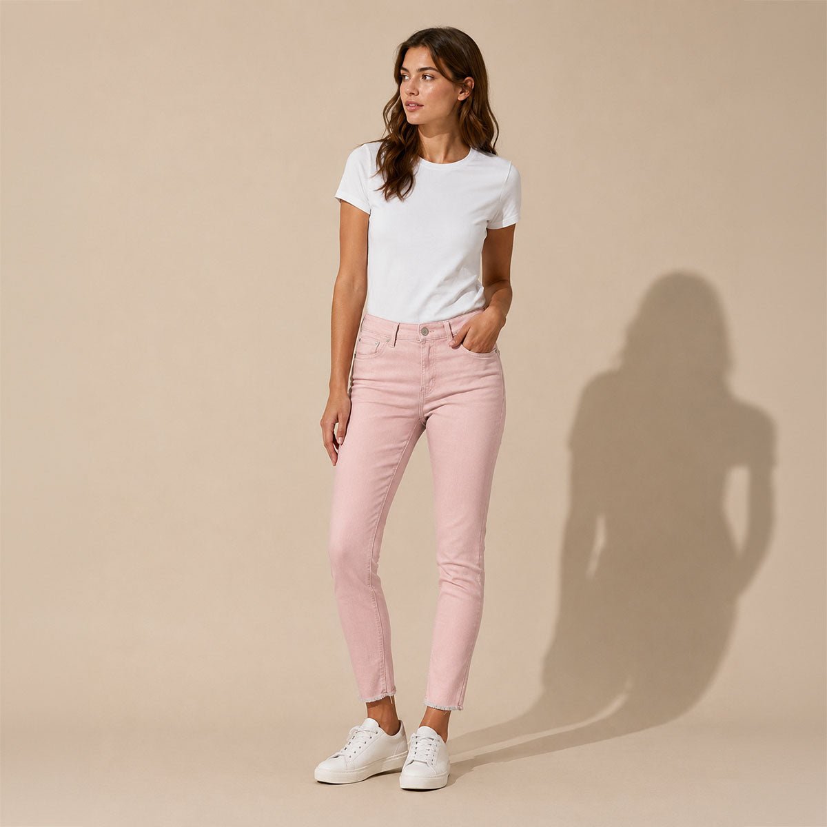 Lauren Ralph Lauren Women’s Skinny Cropped Jeans US 10 Pale Pink Denim – JEANS product photo 1 | RewearableUK
