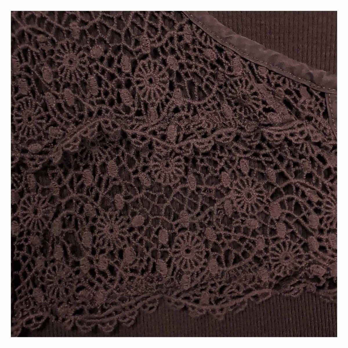 Lauren Ralph Lauren Womens Top XL UK 20-22 Brown Cotton Lace Long Sleeve Henley – product photo 3 | RewearableUK