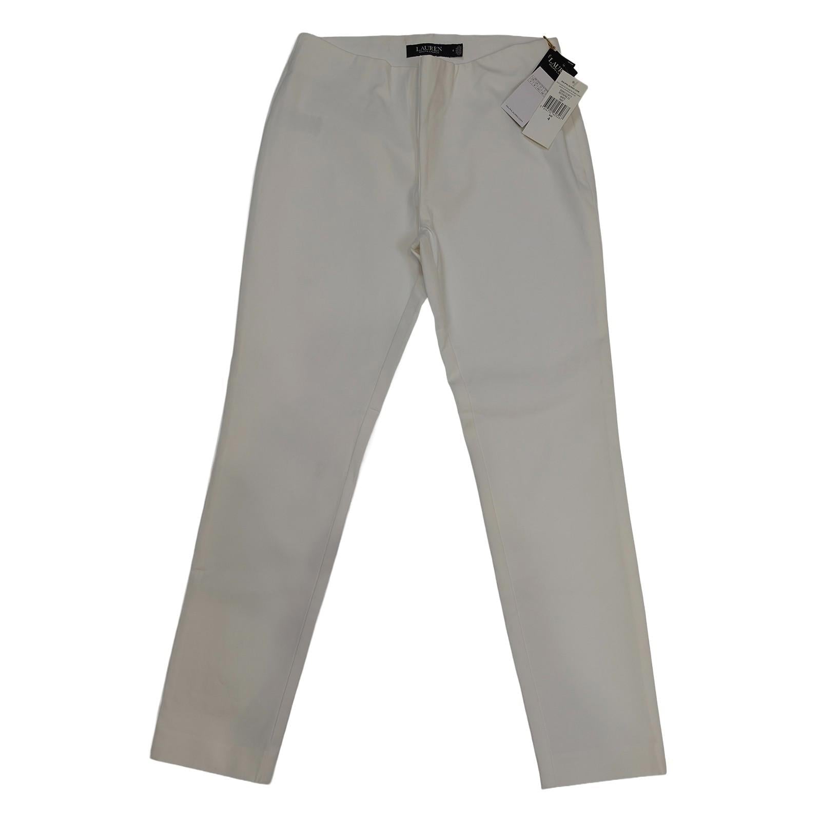 lauren ralph lauren womens trousers pants white size uk 8 us 4 slim nwt by Lauren Ralph Lauren – | RewearableUK