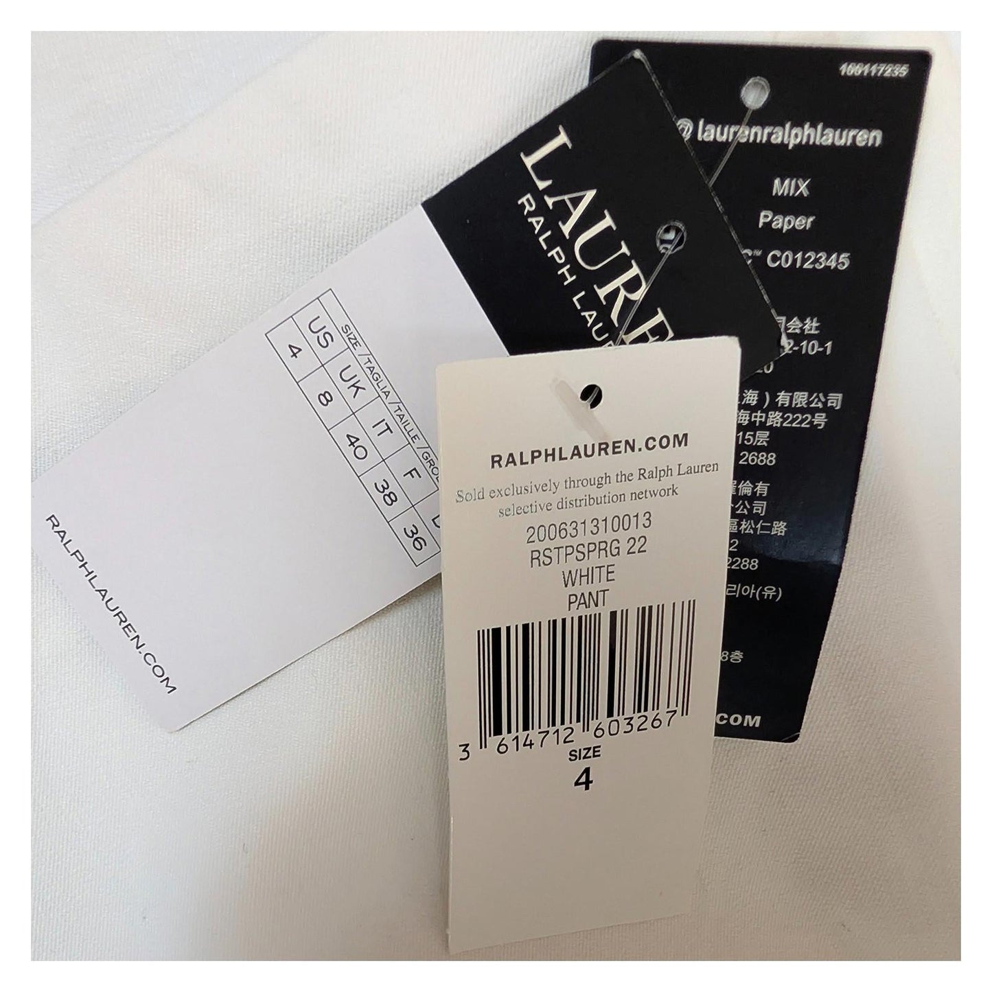 lauren ralph lauren womens trousers pants white size uk 8 us 4 slim nwt by Lauren Ralph Lauren – | RewearableUK