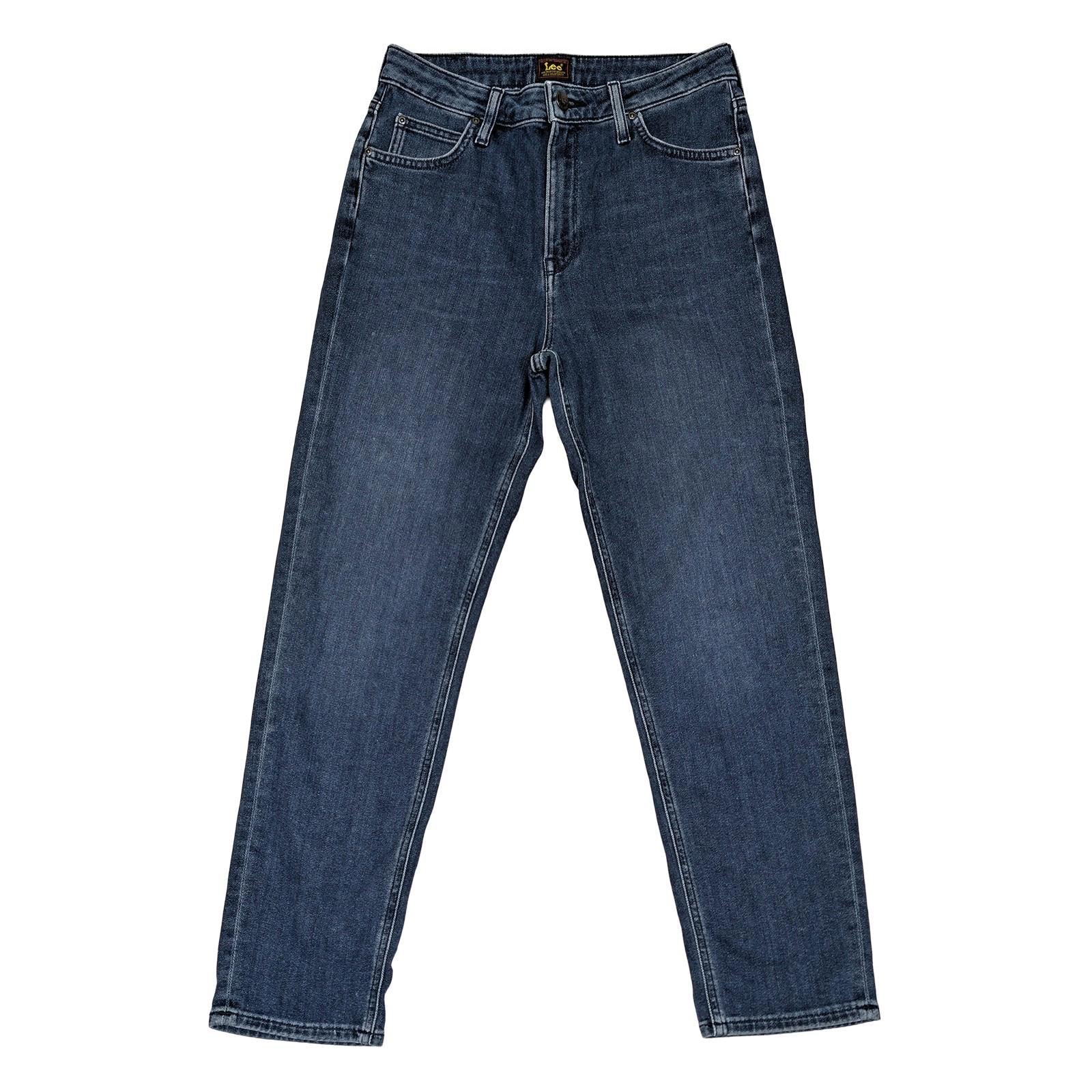 lee carol women size w29 l31 dark blue high rise straight leg denim jeans by Lee – | RewearableUK