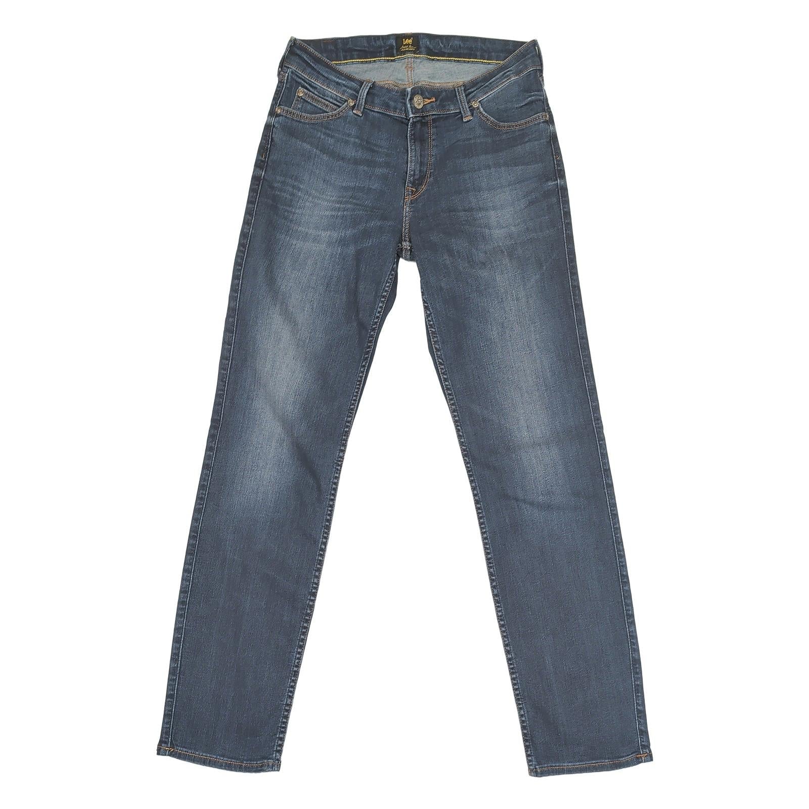 Lee Marion Straight Jeans Womens W29 L31 Mid Blue Stretch Deluxe Denim Pants by Lee – | RewearableUK