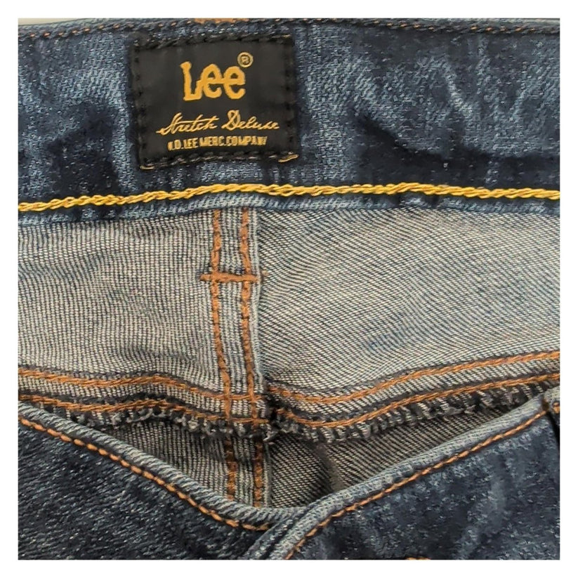 Lee Marion Straight Jeans Womens W29 L31 Mid Blue Stretch Deluxe Denim Pants by Lee – | RewearableUK