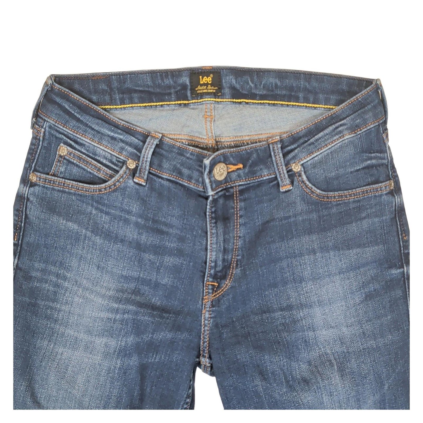 Lee Marion Straight Jeans Womens W29 L31 Mid Blue Stretch Deluxe Denim Pants by Lee – | RewearableUK