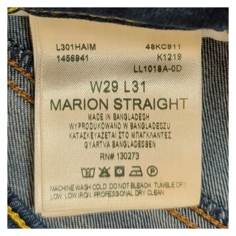 Lee Marion Straight Jeans Womens W29 L31 Mid Blue Stretch Deluxe Denim Pants by Lee – | RewearableUK