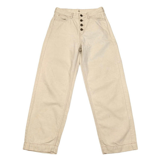 lee women size w26 l33 beige high rise wide leg button fly trousers jeans by Lee – | RewearableUK
