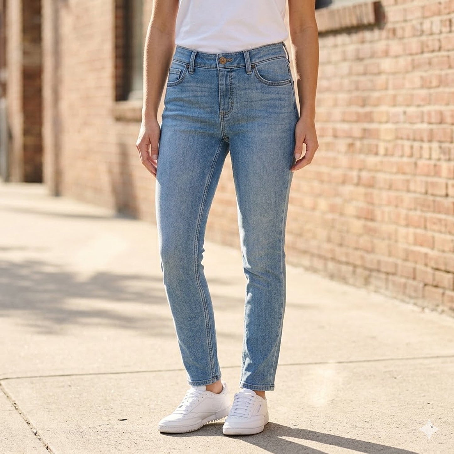 lee womens light blue comfort skinny high rise denim jeans trousers w28 l31 by Lee – JEANS | RewearableUK