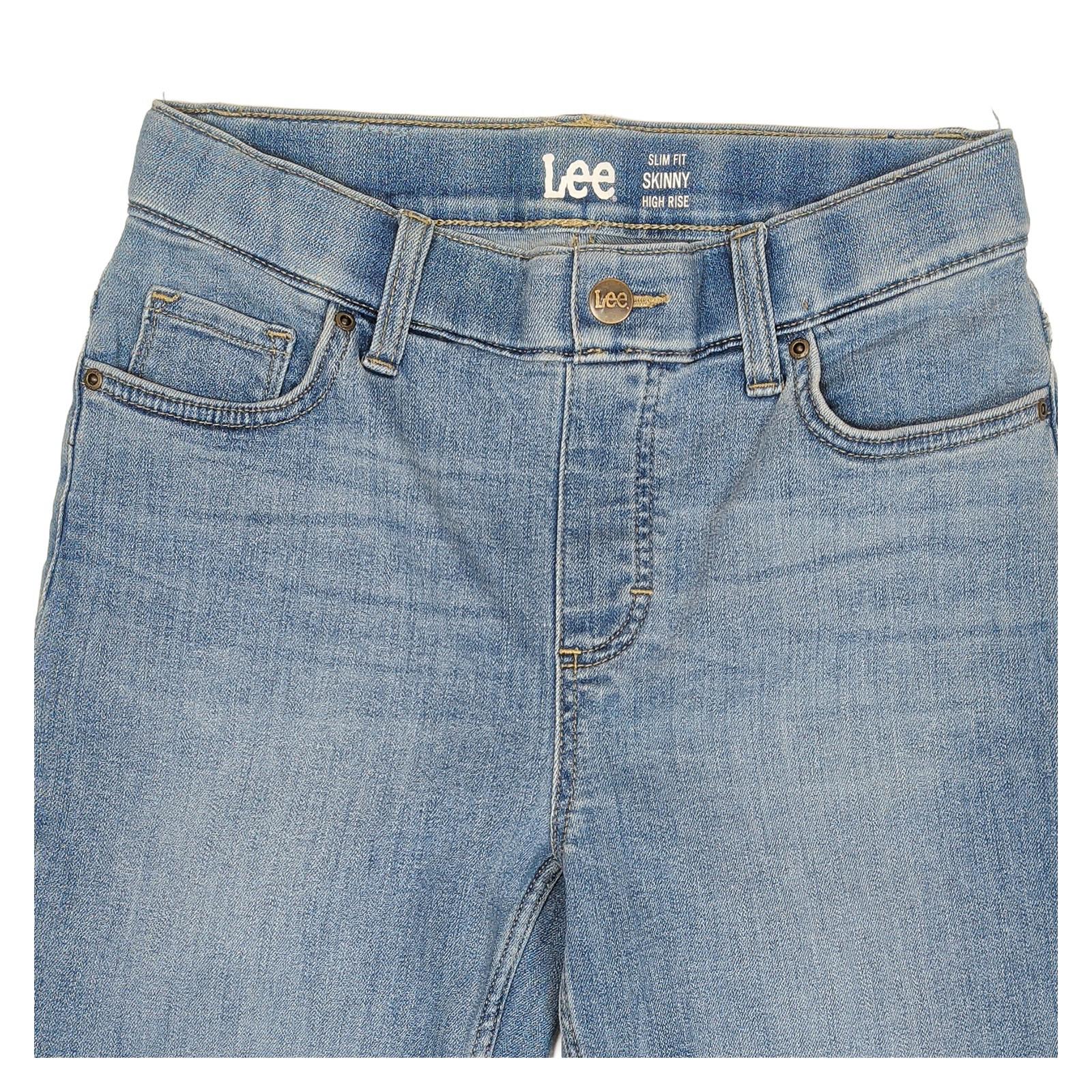 lee womens w28 l31 light blue comfort skinny high rise denim jeans trousers by Lee – JEANS | RewearableUK