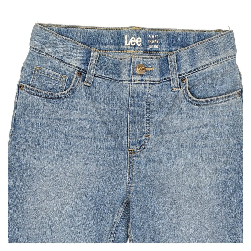 lee womens w28 l31 light blue comfort skinny high rise denim jeans trousers by Lee – JEANS | RewearableUK