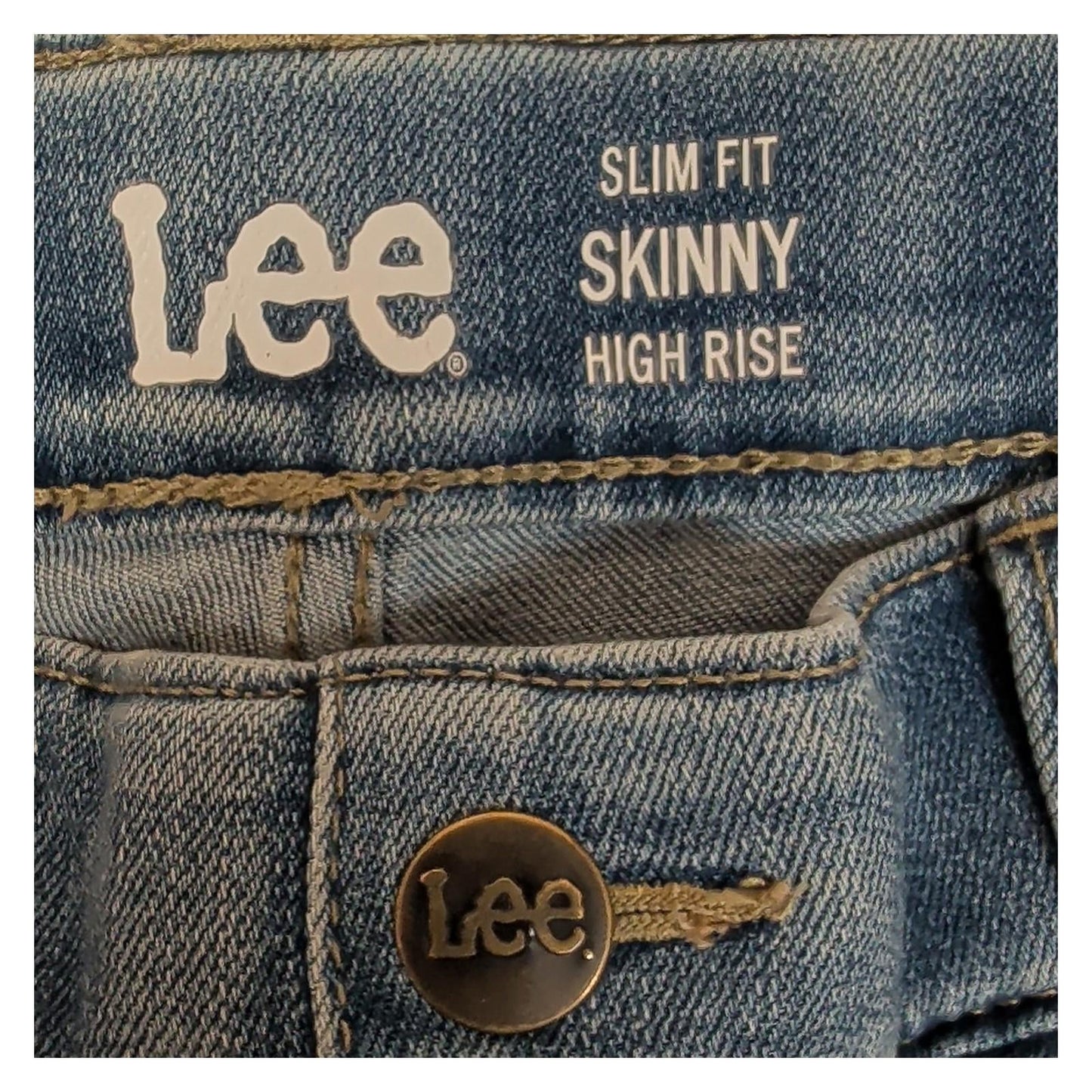 lee womens w28 l31 light blue comfort skinny high rise denim jeans trousers by Lee – JEANS | RewearableUK