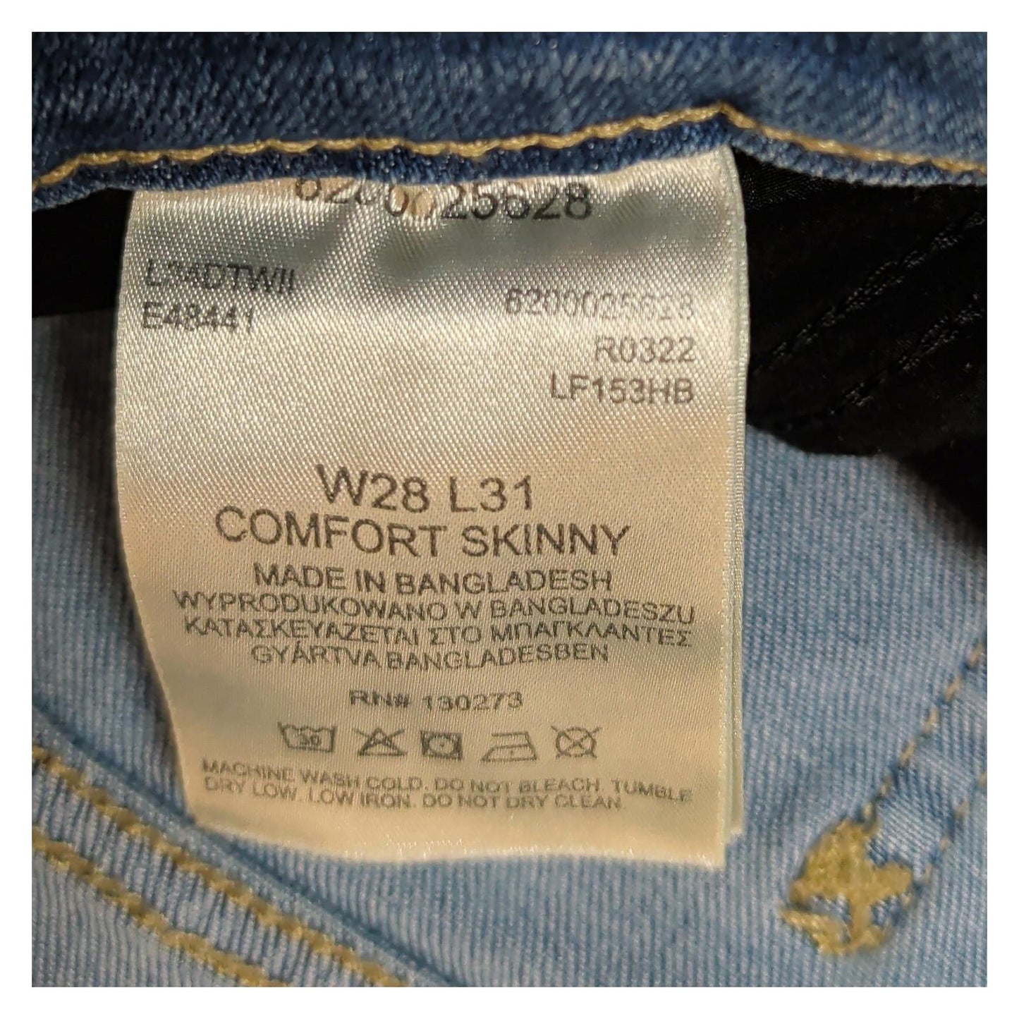 lee womens w28 l31 light blue comfort skinny high rise denim jeans trousers by Lee – JEANS | RewearableUK