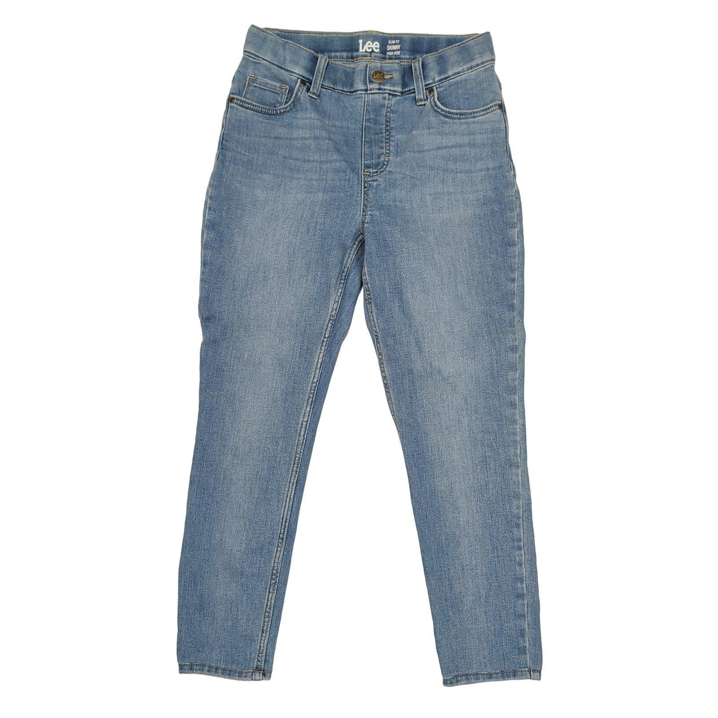 lee womens w28 l31 light blue comfort skinny high rise denim jeans trousers by Lee – JEANS | RewearableUK
