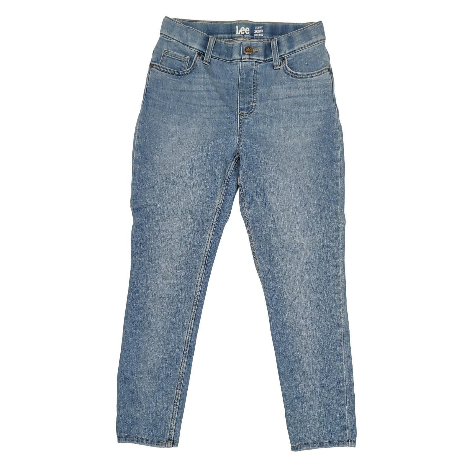 lee womens w28 l31 light blue comfort skinny high rise denim jeans trousers by Lee – JEANS | RewearableUK