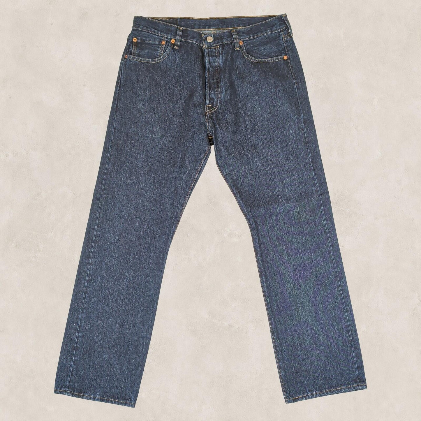 Levi's 501 Mens Dark Blue Straight Jeans W34 L30 Button Fly by Levi's – | RewearableUK