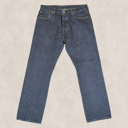 Levi's 501 Mens Dark Blue Straight Jeans W34 L30 Button Fly by Levi's – | RewearableUK