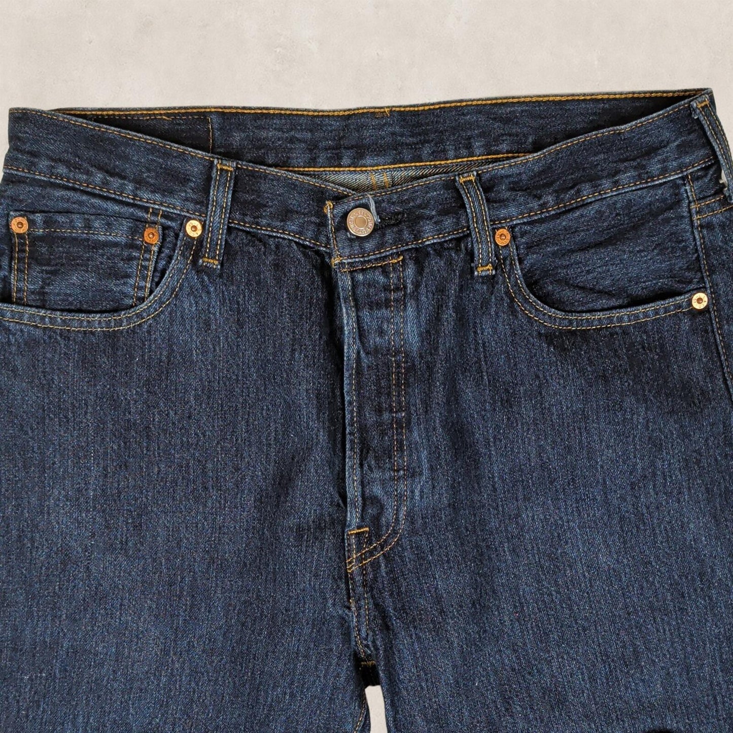 Levi's 501 Mens Dark Blue Straight Jeans W34 L30 Button Fly by Levi's – | RewearableUK