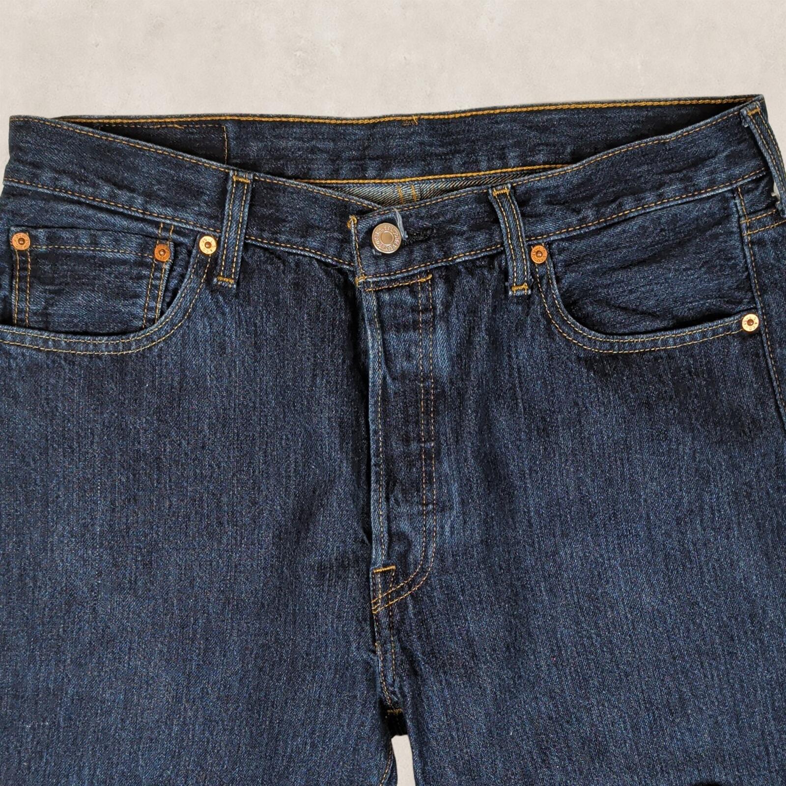 Levi's 501 Mens Dark Blue Straight Jeans W34 L30 Button Fly by Levi's – | RewearableUK