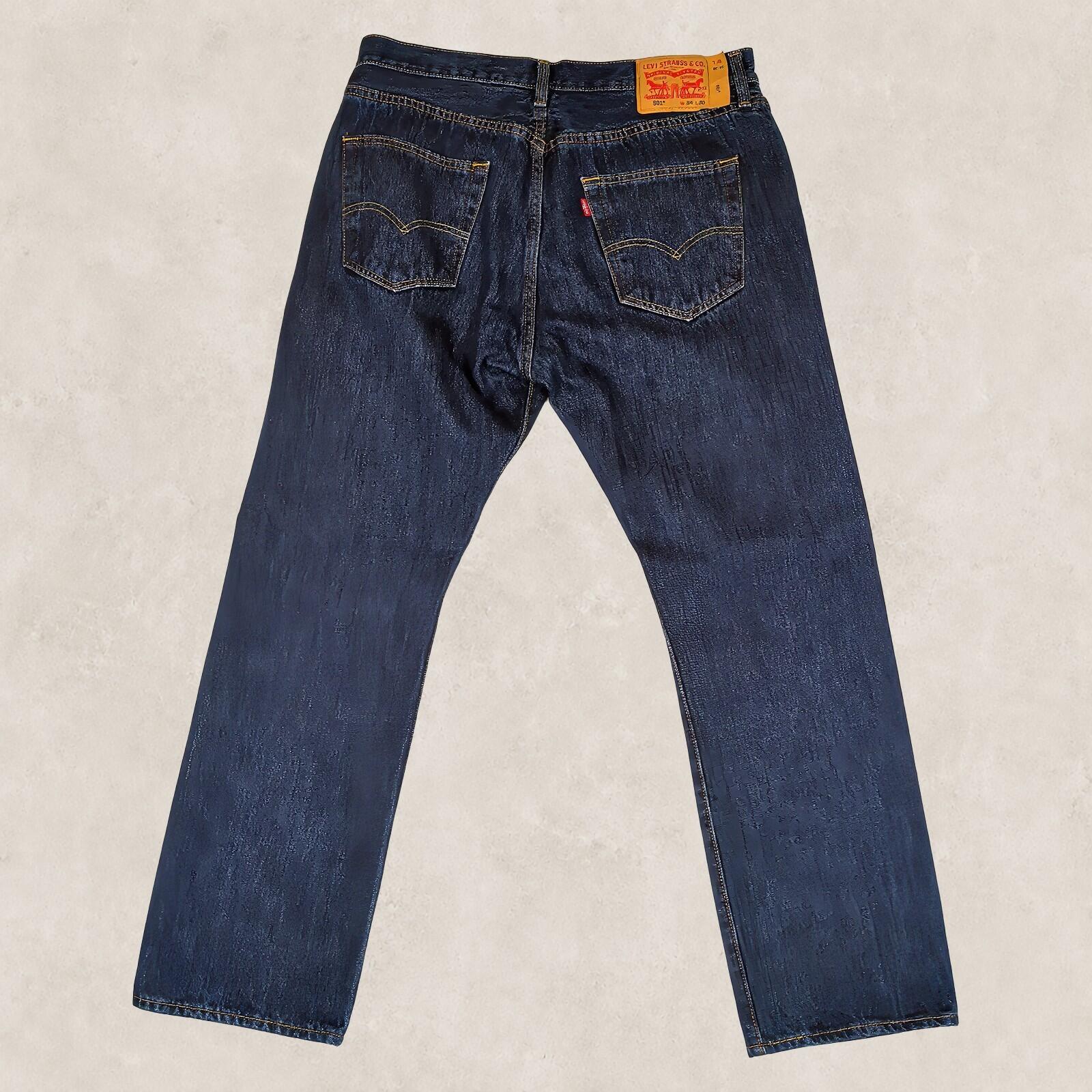 Levi's 501 Mens Dark Blue Straight Jeans W34 L30 Button Fly by Levi's – | RewearableUK