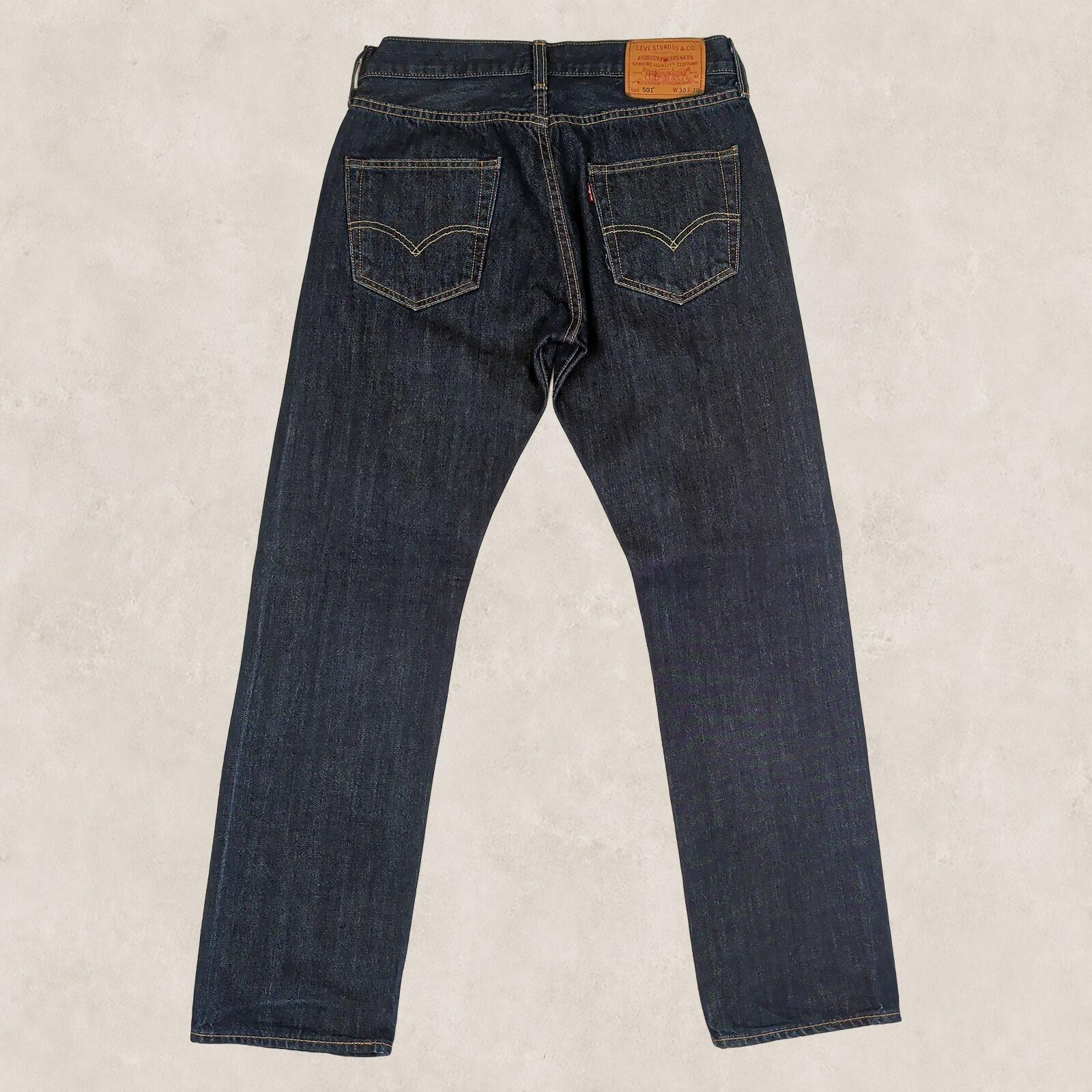 Levi's 501 Mens Jeans W30 L30 Dark Blue Straight Fit Denim by Levi's – JEANS | RewearableUK