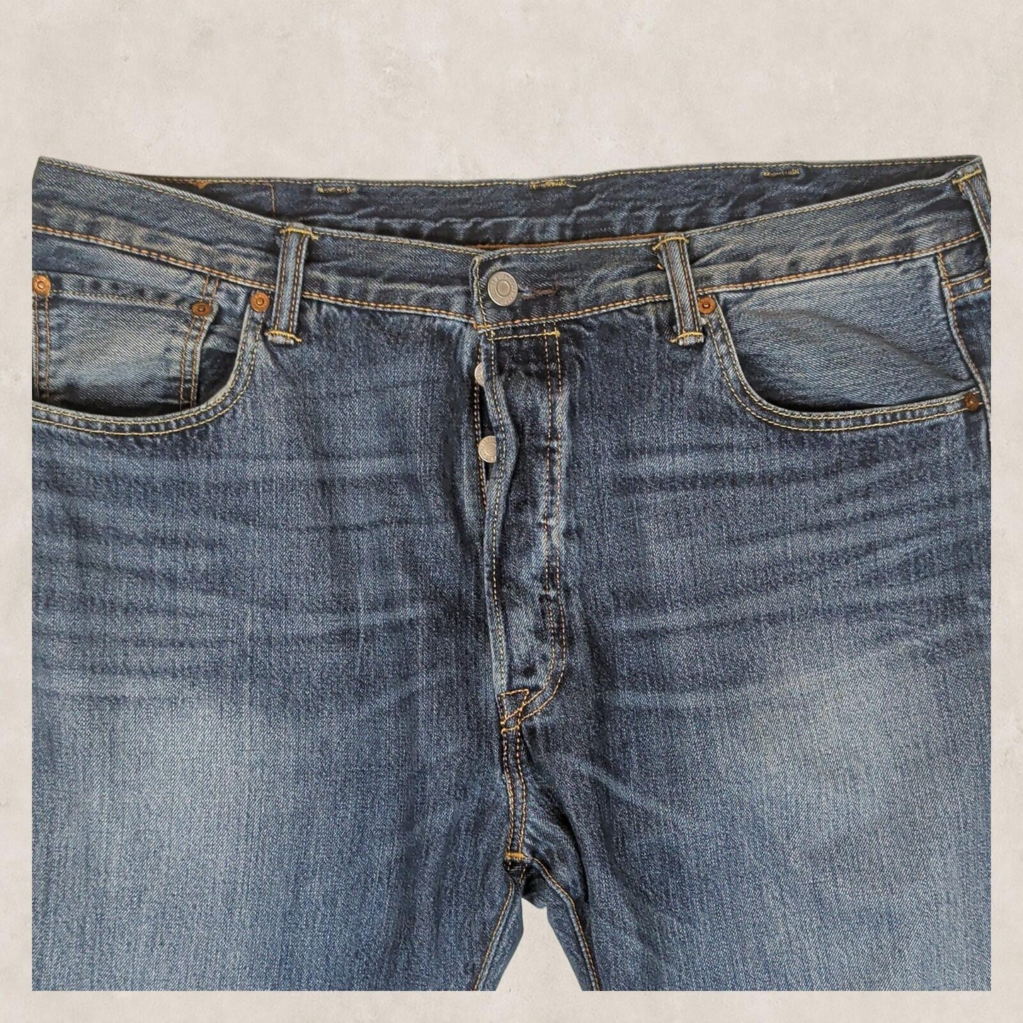 Levi's 501 Mens Jeans W38 L34 Blue Straight Leg Button Fly Denim by Levi's – JEANS | RewearableUK
