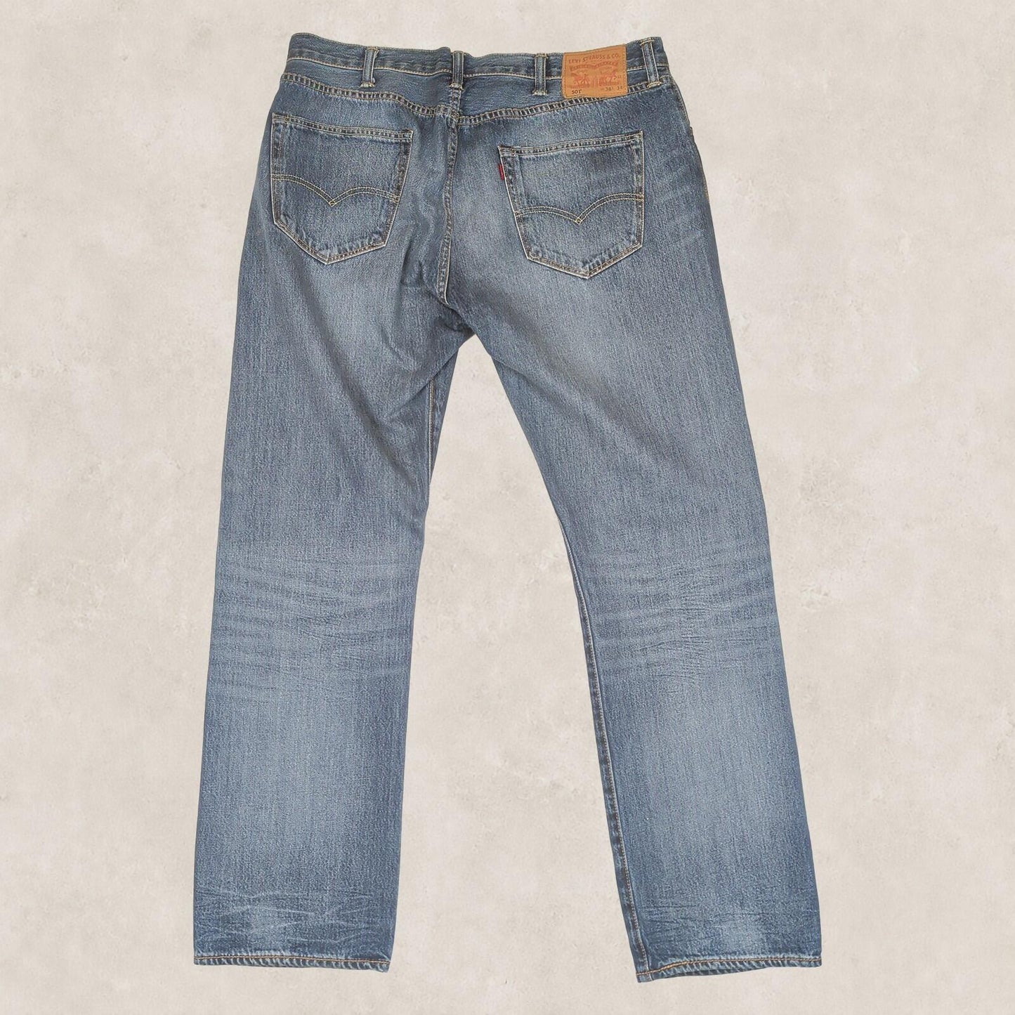 Levi's 501 Mens Jeans W38 L34 Blue Straight Leg Button Fly Denim by Levi's – JEANS | RewearableUK
