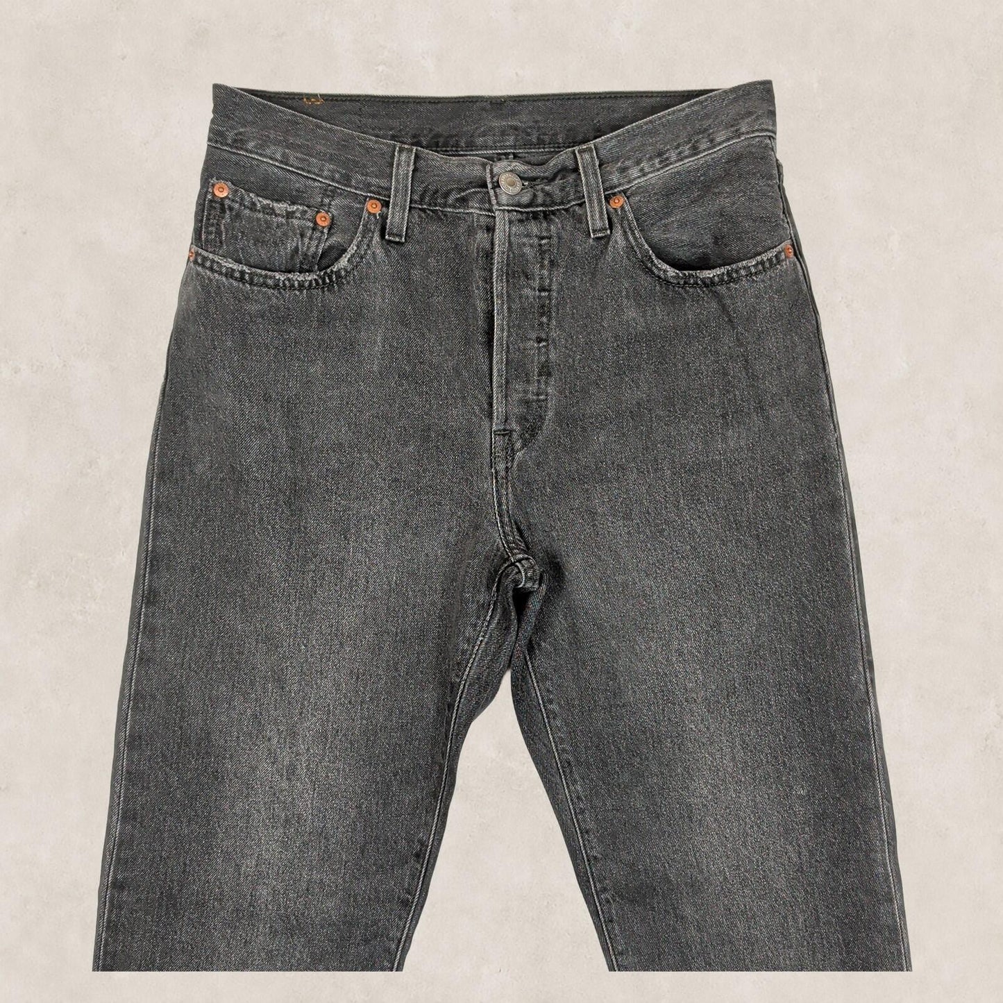 Levi’s 501 Womens Black Washed Straight Leg Jeans W28 L30 Raw Hem Denim by Levi's – | RewearableUK