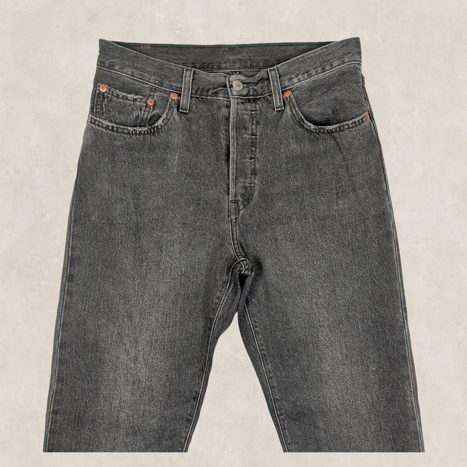 Levi’s 501 Womens Black Washed Straight Leg Jeans W28 L30 Raw Hem Denim by Levi's – | RewearableUK