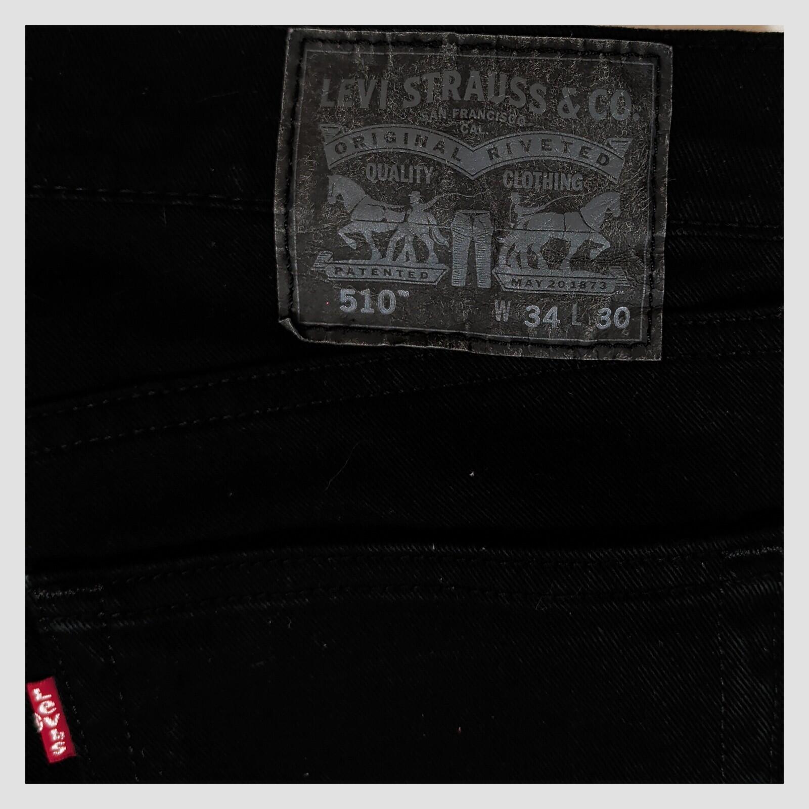 Levi’s 510 Mens Black Skinny Jeans W34 L30 Stretch Denim by Levi's – | RewearableUK