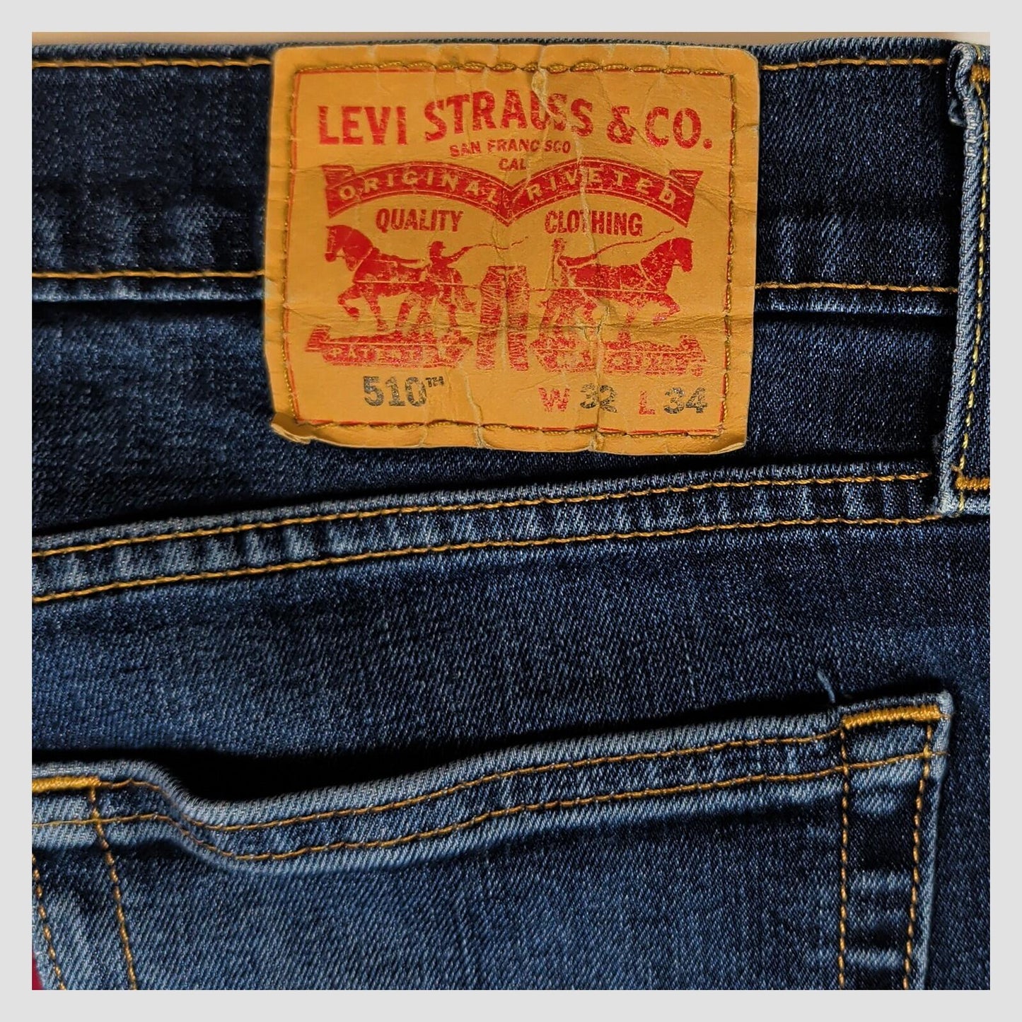 Levi's 510 Mens Blue Skinny Jeans W32 L34 Dark Wash Stretch Denim by Levi's – | RewearableUK
