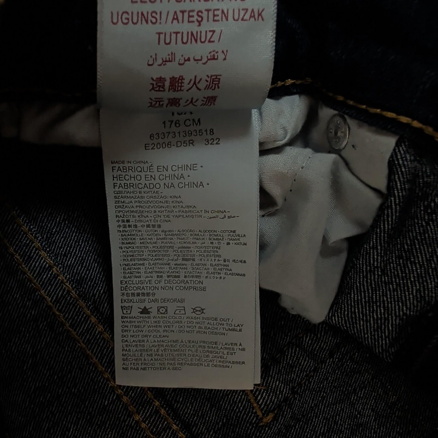 Levi’s 511 Slim Boys Blue Stretch Jeans Age 16A 176cm Slim Fit by Levi's – | RewearableUK