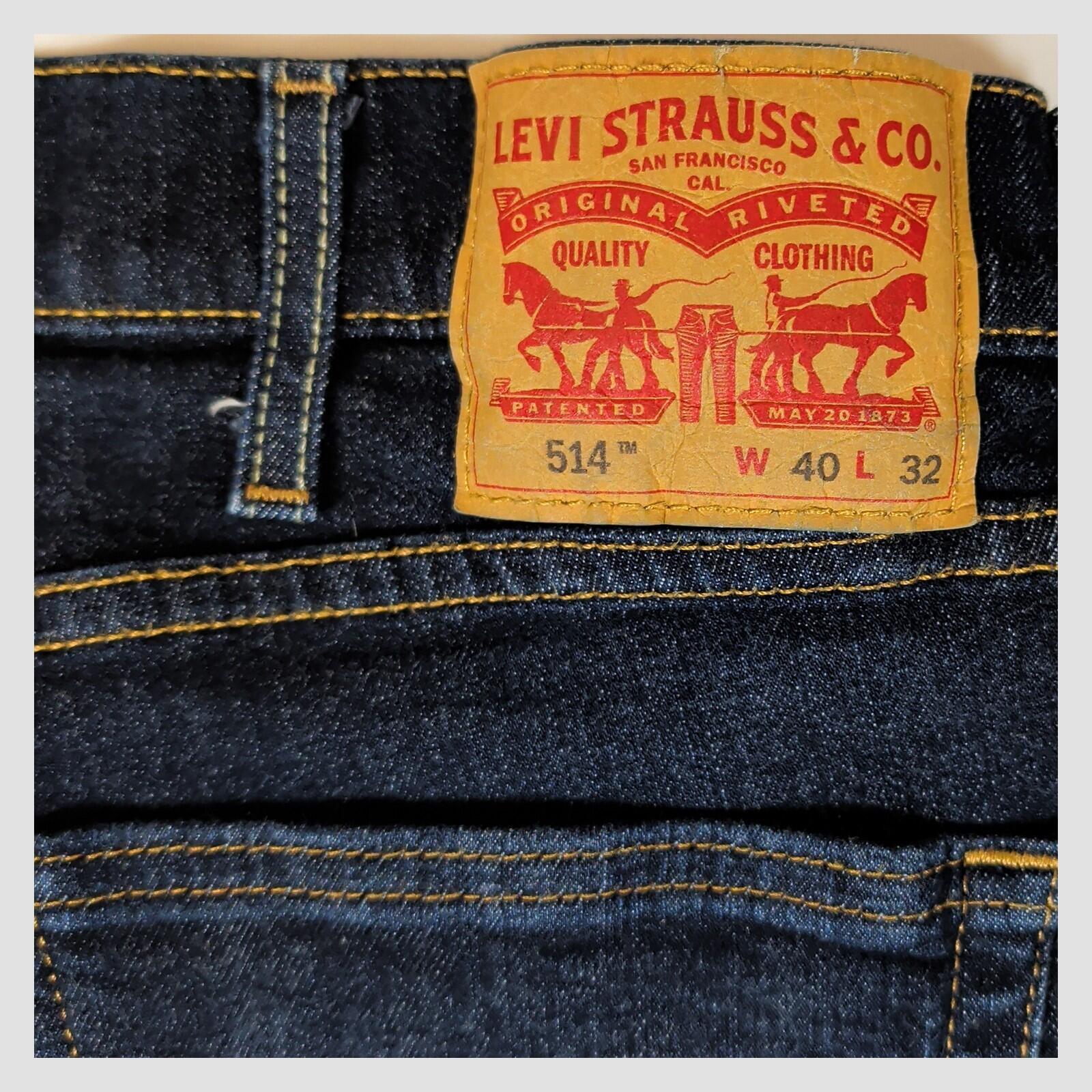 Levis 514 Mens Dark Blue Straight Fit Jeans W40 L32 by Levi's – | RewearableUK