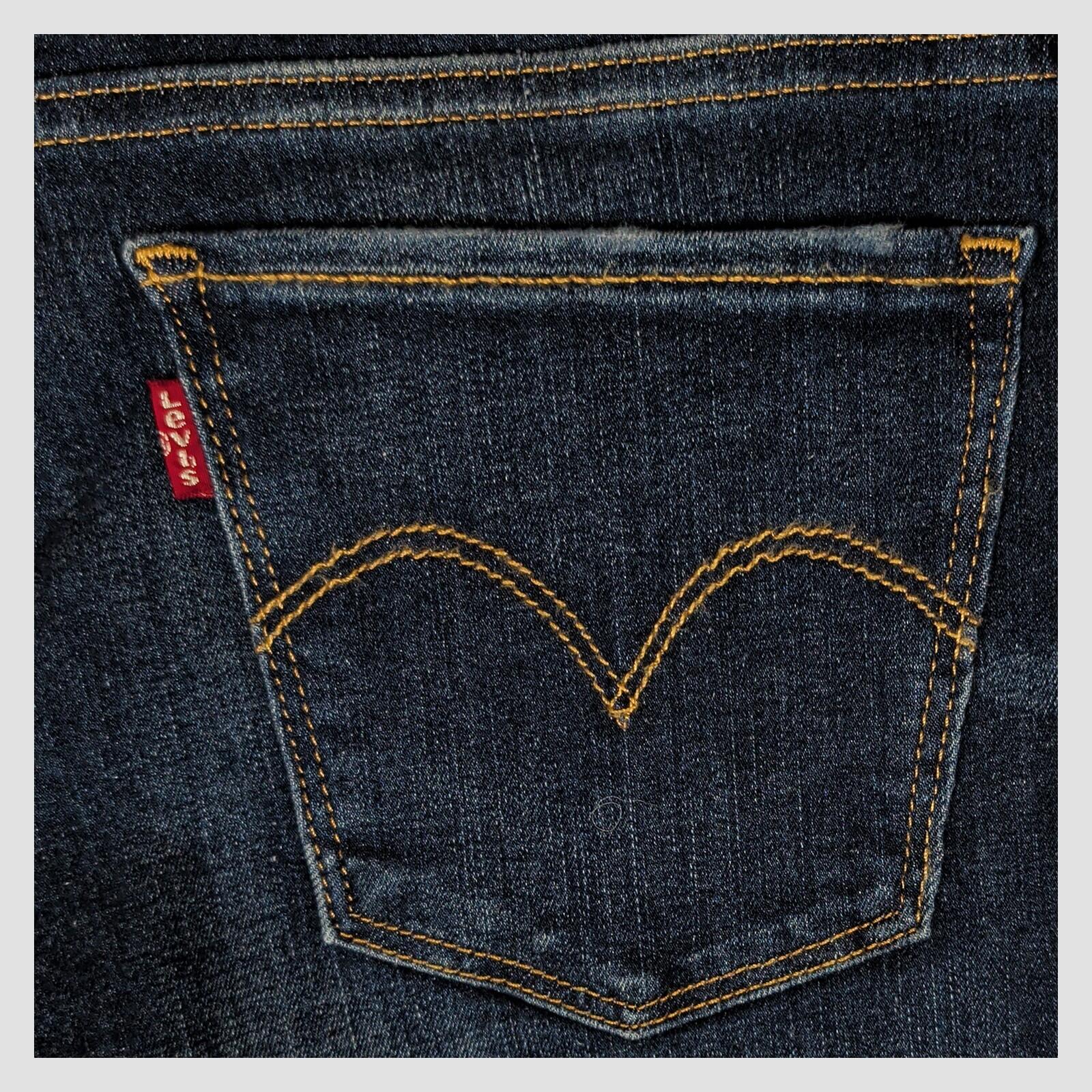 Levis 710 Super Skinny Womens Dark Blue Distressed Jeans W27 L32 by Levi's – | RewearableUK