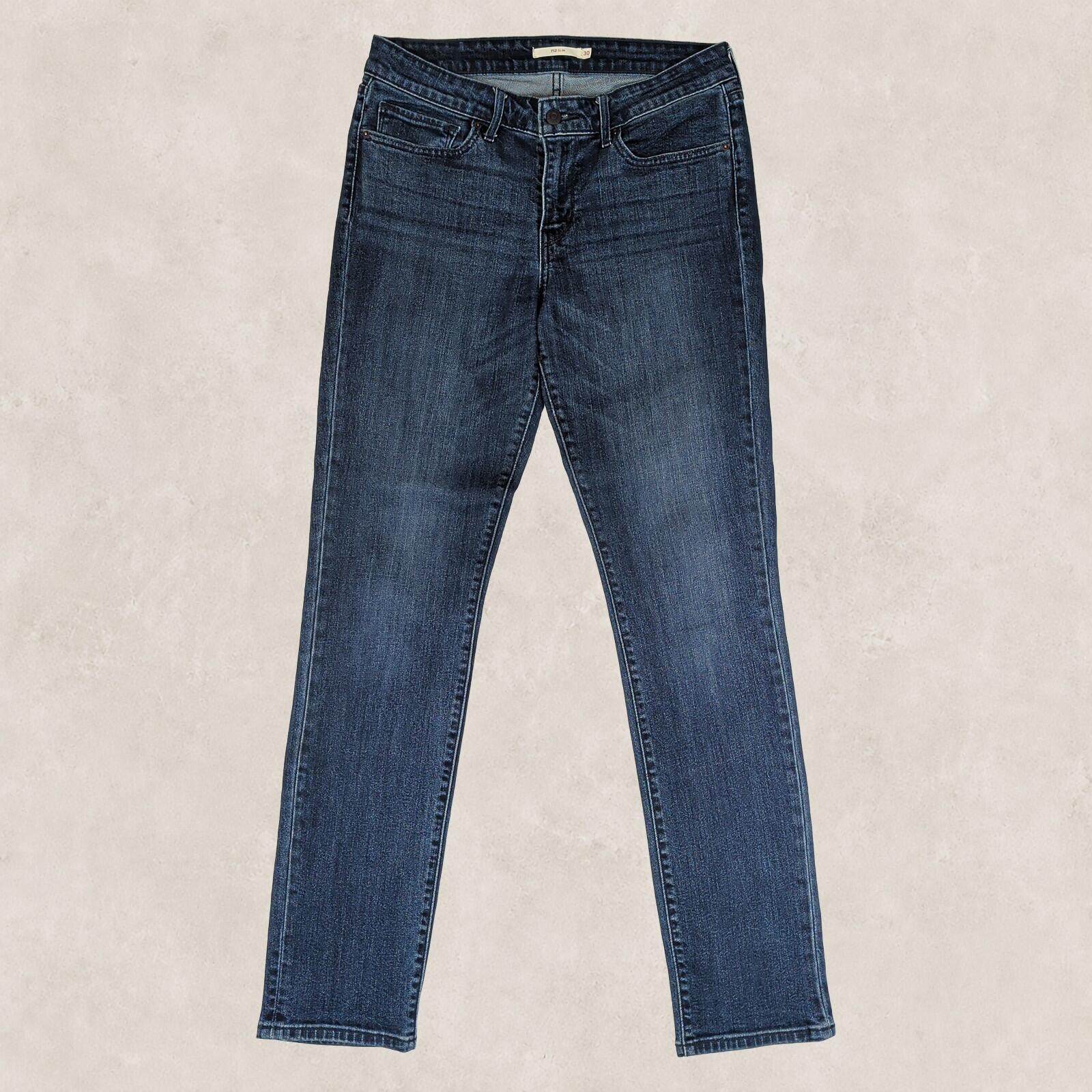 Levi’s 712 Womens Slim Jeans W30 L32 Dark Blue Stretch Denim by Levi's – | RewearableUK