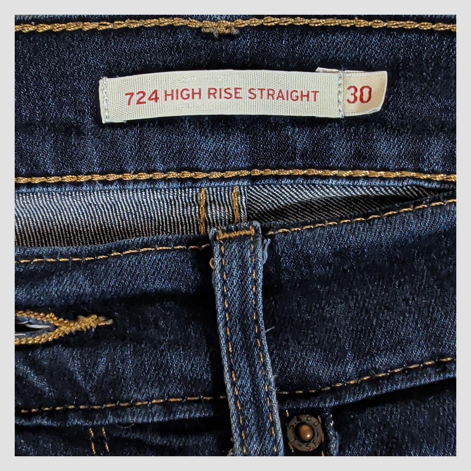 Levis 724 High Rise Straight Womens Dark Blue Stretch Jeans W30 L32 by Levi's – | RewearableUK