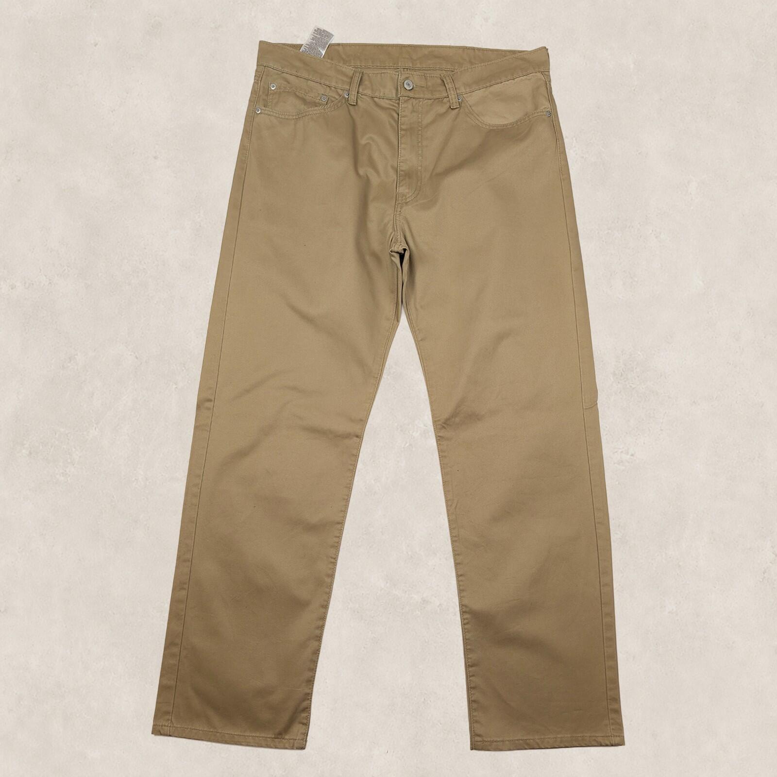 Levis 751 standard straight fit mens trousers pants khaki beige size w 38 l 32 by Levi's – | RewearableUK