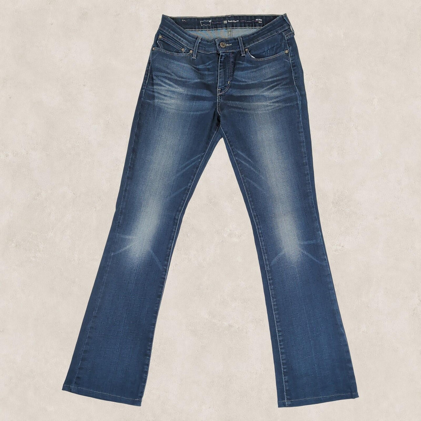 Levis Demi Curve Womens Dark Blue Mid Rise Bootcut Jeans W28 L32 by Levi's – | RewearableUK