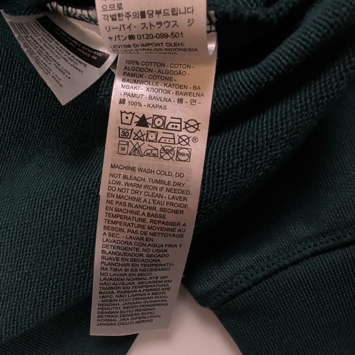 Levi's Men's Graphic Hoodie XS Dark Green – product photo 4 | RewearableUK