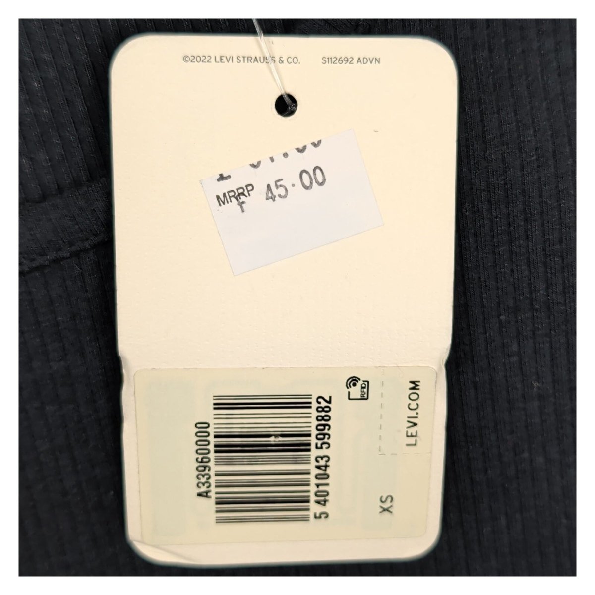 Levi's Jude Ribbed Bodysuit XS UK 6-8 Black New With Tags – product photo 3 | RewearableUK