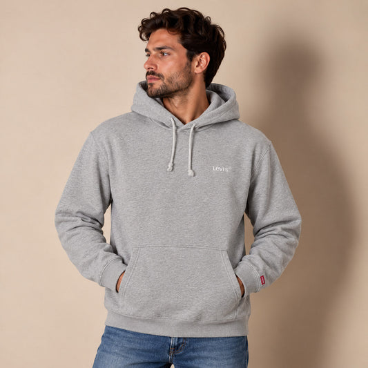 Levi's Men's Relaxed Embroidered Hoodie S Grey – Hoodie product photo 1 | RewearableUK