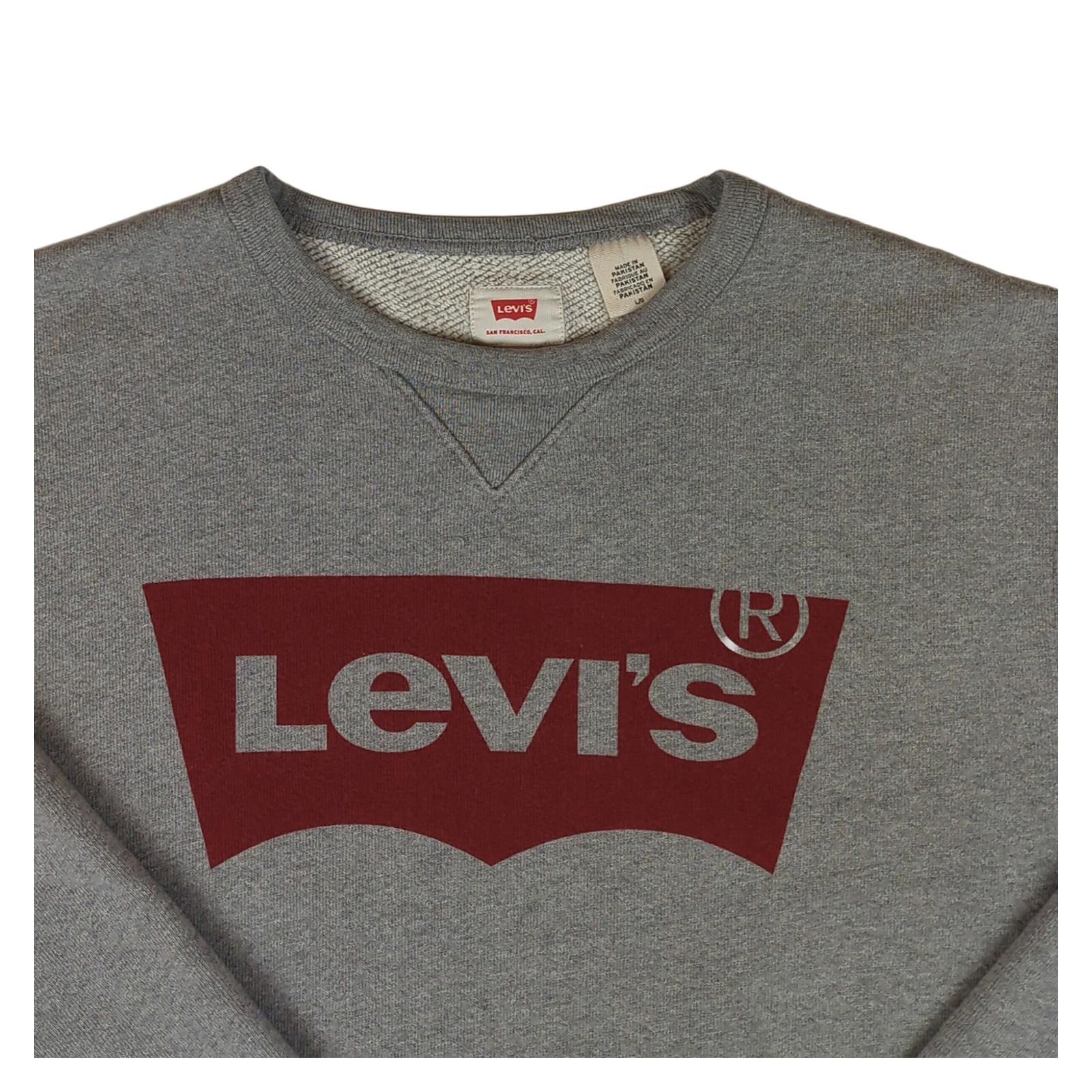 Levi's Levi's Mens Sweatshirt Large Grey Jumper Pullover Long Sleeve Cotton Regular Fit Sweater & Hoodie RewearableUK