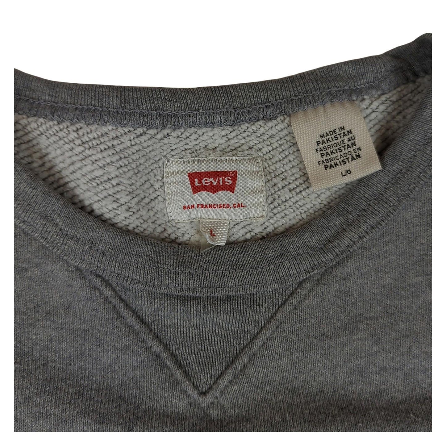Levi's Levi's Mens Sweatshirt Large Grey Jumper Pullover Long Sleeve Cotton Regular Fit Sweater & Hoodie RewearableUK