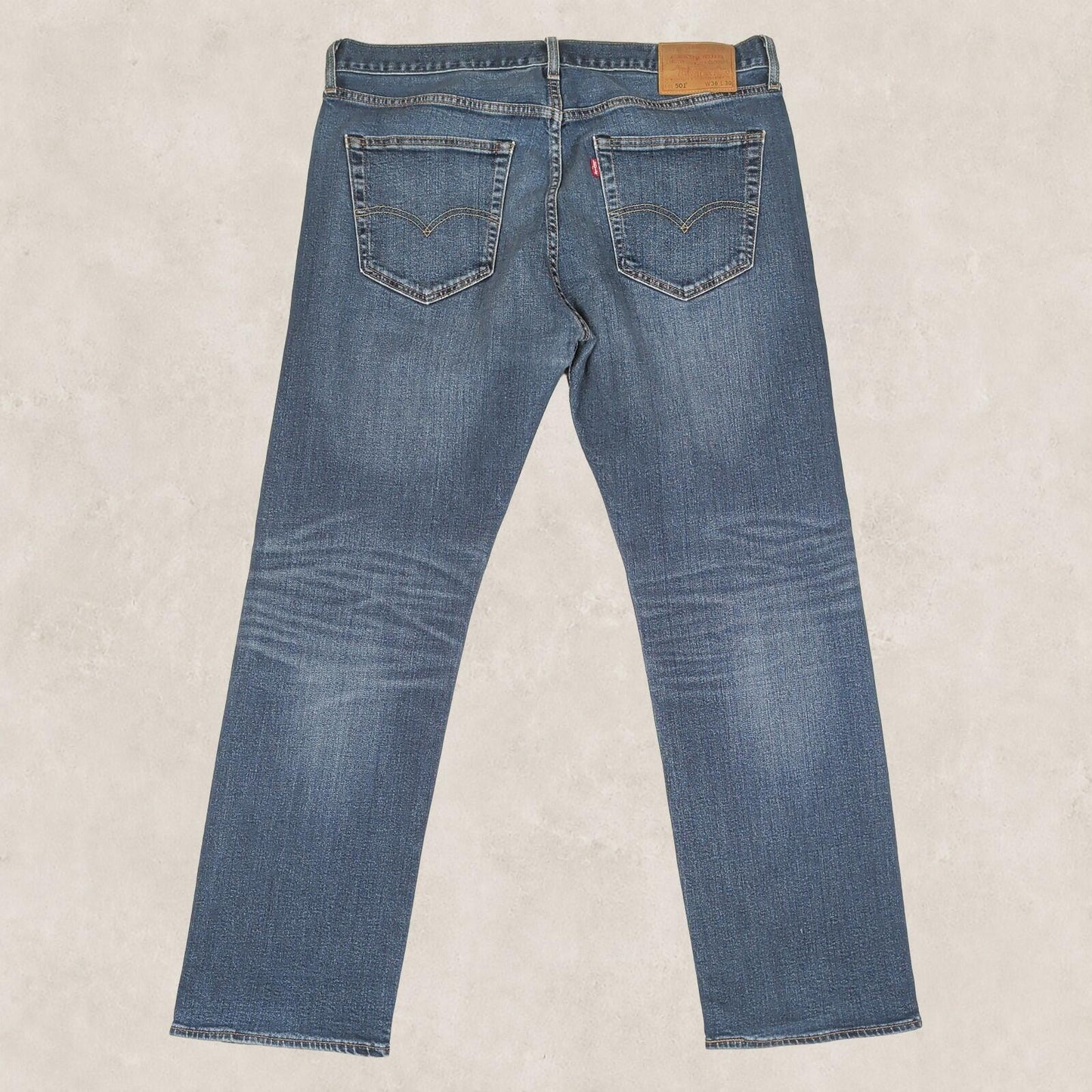 Levi's Premium 501 Men's Blue Straight Jeans W36 L30 Stretch Denim Pants by Levi's – | RewearableUK