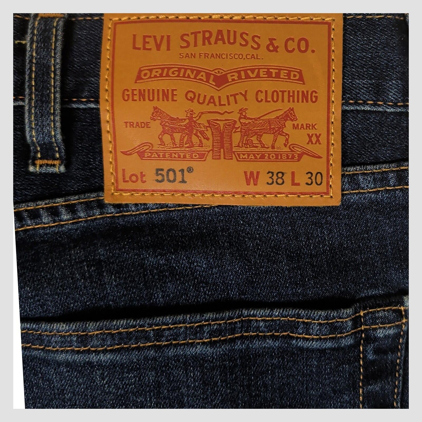 Levi's Premium 501 Mens Jeans W38 L30 Dark Blue Straight Denim by Levi's – JEANS | RewearableUK