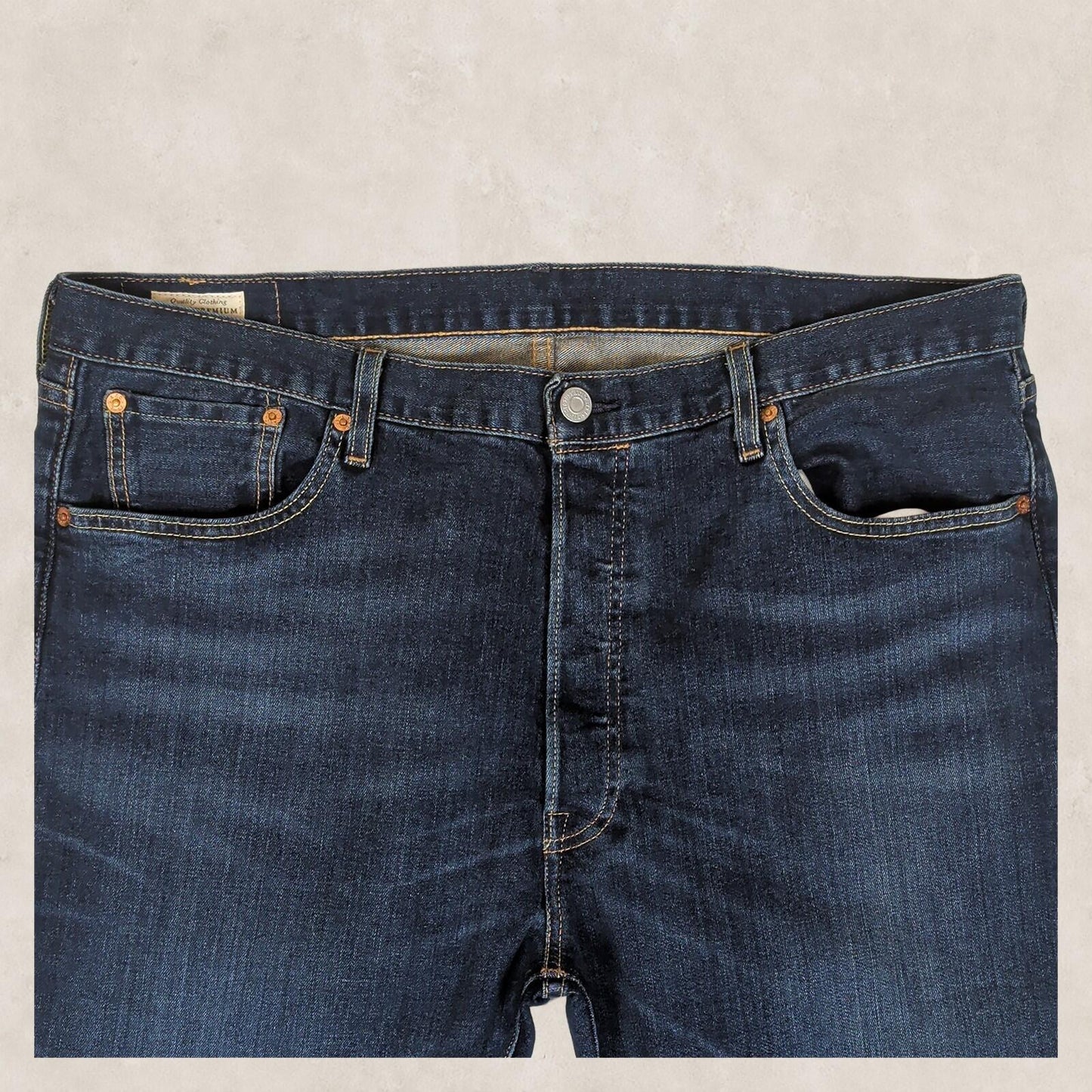 Levi's Premium 501 Mens Jeans W38 L30 Dark Blue Straight Denim by Levi's – JEANS | RewearableUK